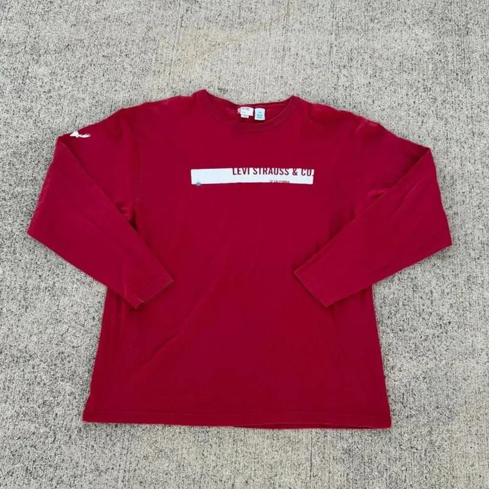 Vintage levi's logn sleeve shirt 90s red tab XL